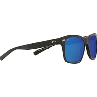 Costa Aransas Matte Black/Blue Mirror Polarized Glass Mens Sunglasses | Electronic Express