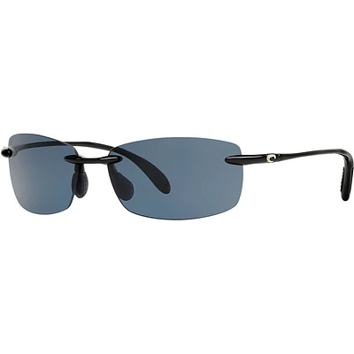 Costa Ballast Shiny Black/Grey Polarized Mens Sunglasses | Electronic Express