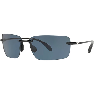 Costa Gulf Shore Shiny Black/Grey Polarized Mens Sunglasses | Electronic Express