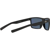 Costa Rinconcito Matte Black/Blue Mirror Polarized Mens Sunglasses | Electronic Express