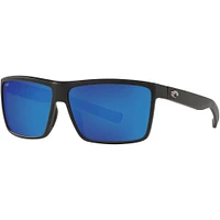 Costa Rinconcito Matte Black/Blue Mirror Polarized Mens Sunglasses | Electronic Express