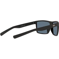 Costa Rinconcito Matte Black/Grey Polarized Mens Sunglasses | Electronic Express