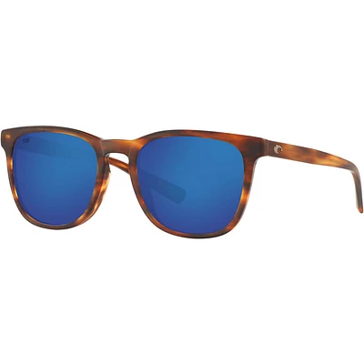 Costa Sullivan Matte Tortoise/Blue Mirror Polarized Glass Mens Sunglasses | Electronic Express