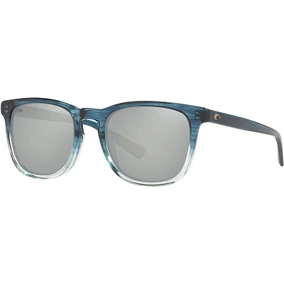 Costa Sullivan Shiny Deep Teal Fade/Grey Silver Polarized Glass Mens Sunglasses | Electronic Express