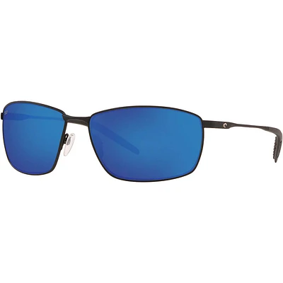 Costa Turret Matte Black/Blue Mirror Polarized Mens Sunglasses | Electronic Express