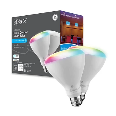 Cync by GE Full Color Direct Connect Smart Bulbs (2 LED BR30 Bulbs) | Electronic Express