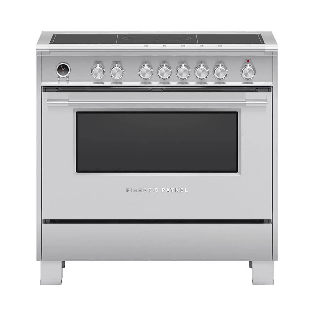Fisher & Paykel 36 inch Stainless Induction Range, 5 Zones with SmartZone & Self-Cleaning | Electronic Express