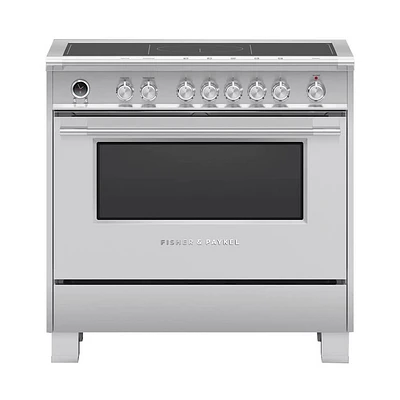 Fisher & Paykel 36 inch Stainless Induction Range, 5 Zones with SmartZone & Self-Cleaning | Electronic Express