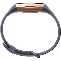 Fitbit FB409RGGY Charge 3 Fitness Wristband (Blue Grey/Rosegold) | Electronic Express
