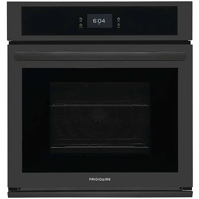 Frigidaire 27 inch Black Single Electric Wall Oven with Fan Convection | Electronic Express