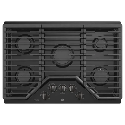 GE Profile 30 inch Black Stainless Gas Cooktop | Electronic Express