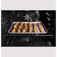 GE Profile 6.8 Cu. Ft. Stainless Gas Double Oven Range with No Preheat Air Fry | Electronic Express