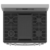 GE Profile 6.8 Cu. Ft. Stainless Gas Double Oven Range with No Preheat Air Fry | Electronic Express