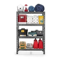 Gladiator Garage Works 48 inch Heavy Duty Rack with Four 18 inch Deep Shelves - Hammered Granite | Electronic Express