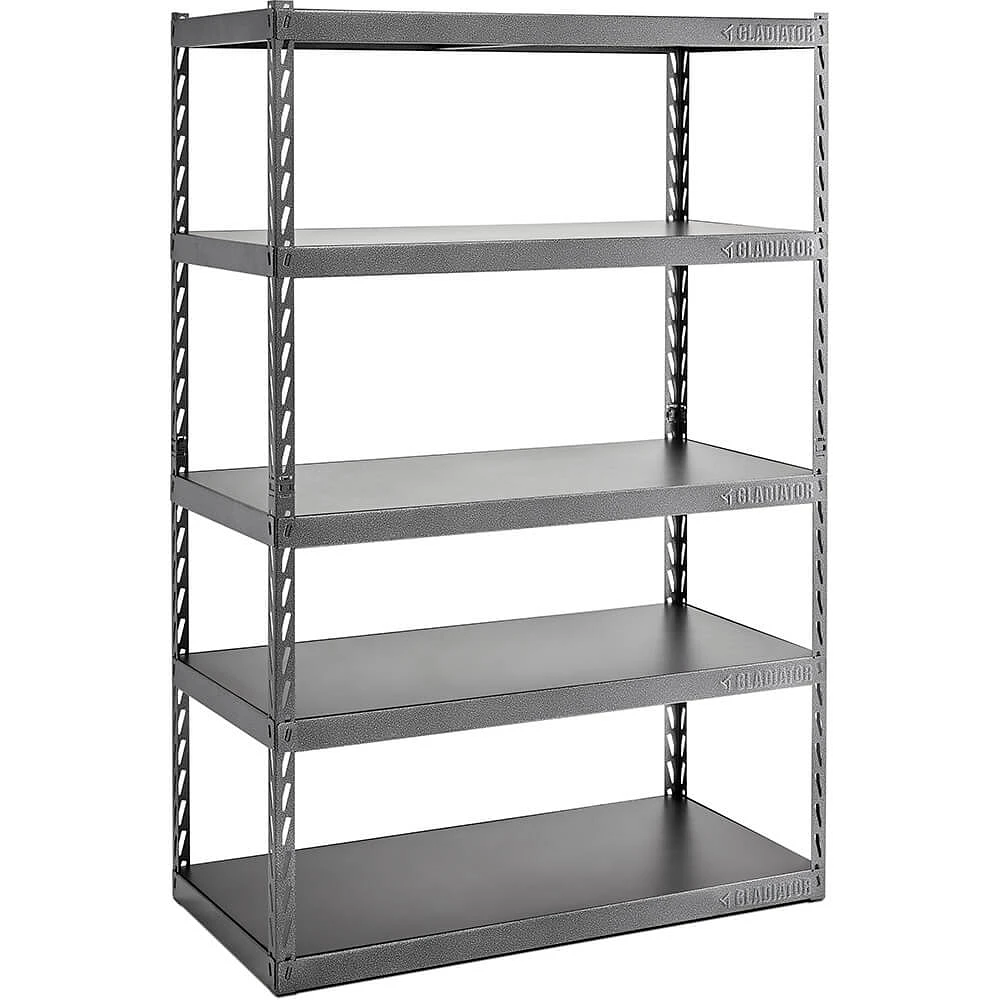 Gladiator Garage Works Granite 48 inch Wide EZ Connect Rack with Five 24 inch Deep Shelves | Electronic Express