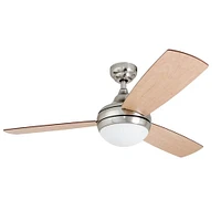 Honeywell 44 inch Sauble Beach Brushed Nickel Indoor Ceiling Fan with Light | Electronic Express