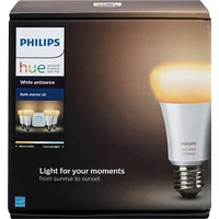 Philips 530295 Hue A19 Starter Kit (White Ambiance, 4-Pack) | Electronic Express