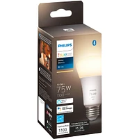 Hue White A19 Bluetooth 75W Smart LED Bulb | Electronic Express