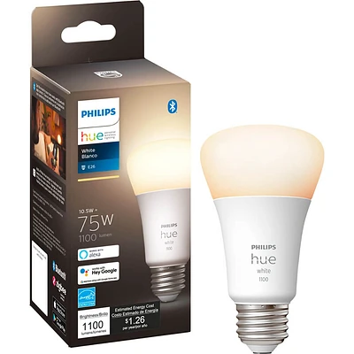 Hue White A19 Bluetooth 75W Smart LED Bulb | Electronic Express