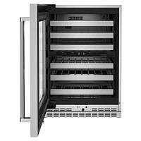 KitchenAid 24 inch Undercounter Wine Cellar with Glass Door and Metal-Front Racks | Electronic Express