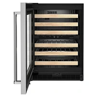 KitchenAid 24 inch Undercounter Wine Cellar with Glass Door and Wood-Front Racks | Electronic Express