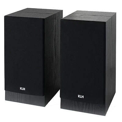 KLH Audio Albany II 2-Way Bookshelf Speakers (Pair) - Black Oak | Electronic Express