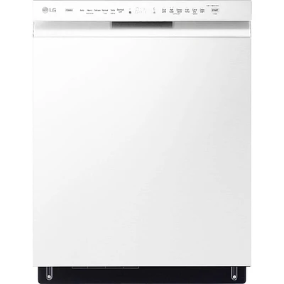 LG 24 inch Front-Control Dishwasher w/ Stainless Steel Tub - White | Electronic Express