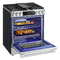 LG Studio 6.3 Cu. Ft. Stainless Slide-In Gas True Convection Range | Electronic Express