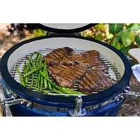 Lifesmart Kamado Charcoal Grill - Navy | Electronic Express