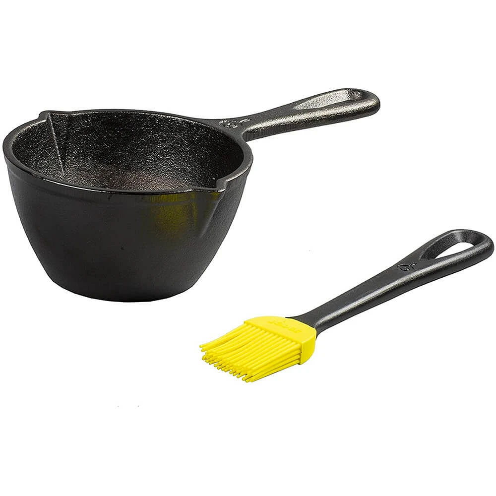 Lodge Cast Iron Melting Pot and Silicone Brush | Electronic Express