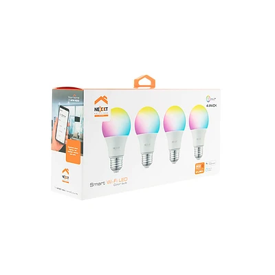 Nexxt Solutions Multicolor A19 Smart Bulb 4 Pack- NHBC110 | Electronic Express