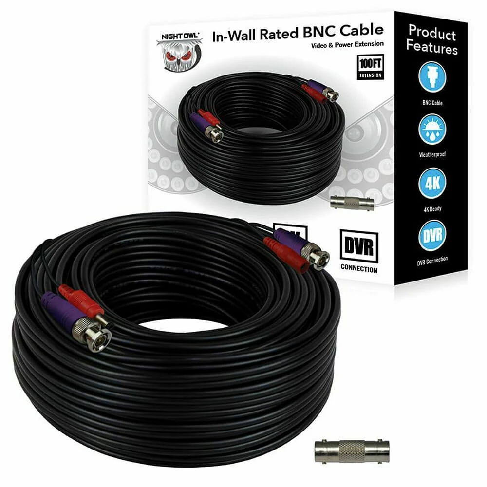 Night Owl 100 ft. Video & Power Extension Cable  | Electronic Express
