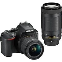 Nikon 1580 D5600 DSLR Camera with 18-55mm / 70-300mm Lenses OPEN BOX D5600BUND | Electronic Express