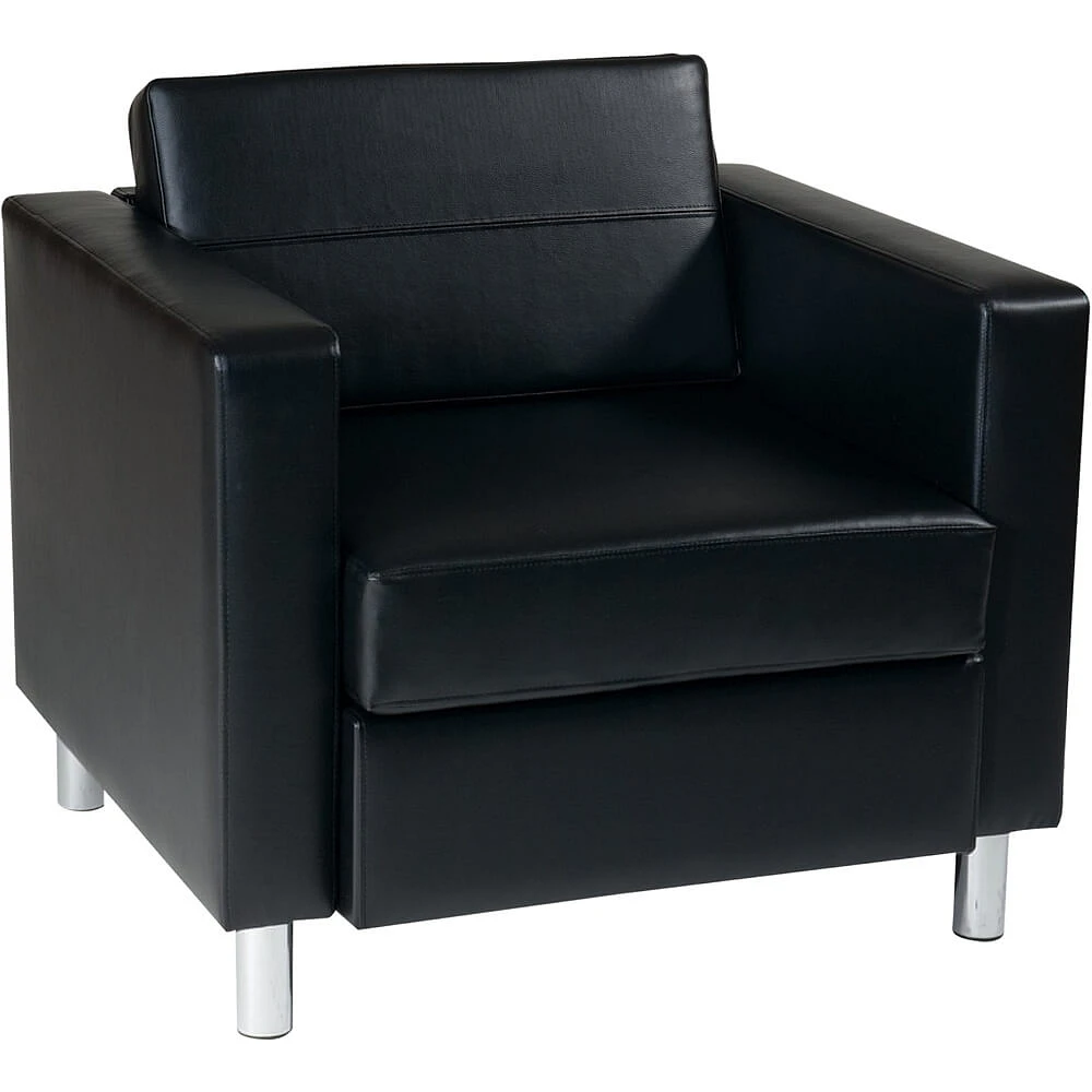 OSP Home Furnishing Pacific Contemporary Armchair - Black | Electronic Express