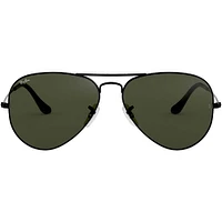 Ray-Bans Aviator Large Metal Black G-15 Green Crystal | Electronic Express