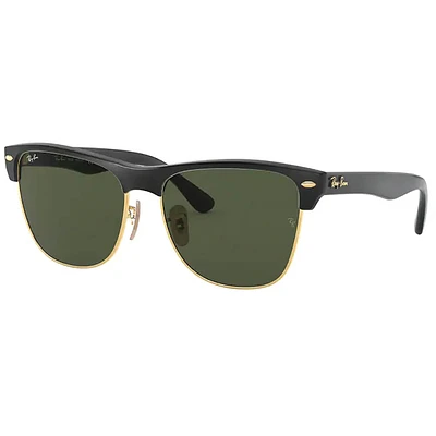 Ray-Ban Clubmaster Oversized Demi Gloss Black On Arista G-15 Green Crystal | Electronic Express