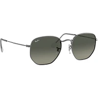 Ray-Bans Hexagonal Gunmetal Light Grey Gradient Dark Grey Crystal | Electronic Express