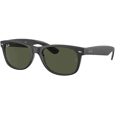 Ray-Ban New Wayfarer Rubber Black On Black G-15 Green Crystal | Electronic Express