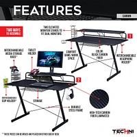 RTA Products Techni Sport Gaming Desk - Carbon | Electronic Express