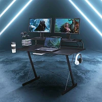 RTA Products Techni Sport Gaming Desk - Carbon | Electronic Express