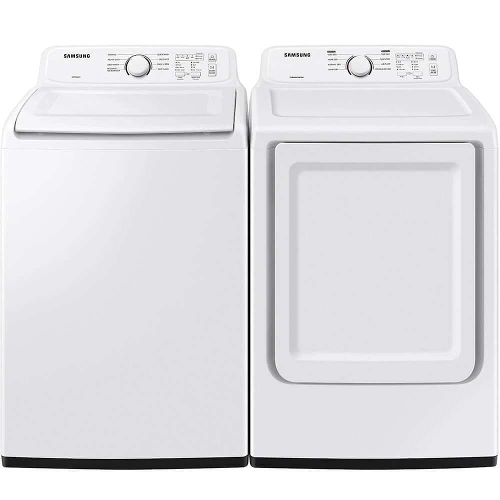 Samsung White Top Load HE Washer/Dryer Pair | Electronic Express