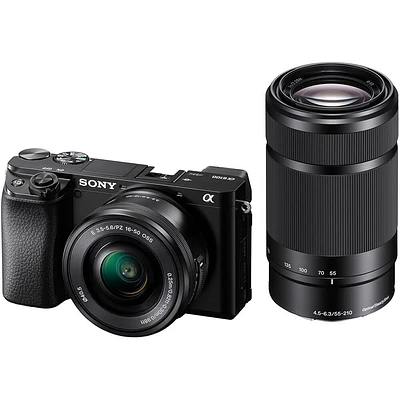 Sony Black Mirrorless Digital Camera With 16-50mm & 55-210mm Lenses | Electronic Express