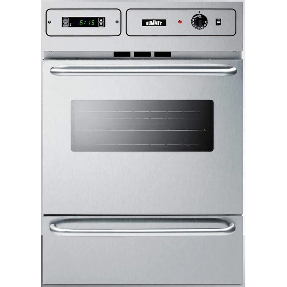 Summit 24 inch Single Gas Wall Oven - Stainless Steel | Electronic Express