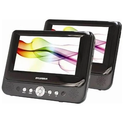Sylvania 7 inch Portable DVD Player Dual Screen - Recertified | Electronic Express