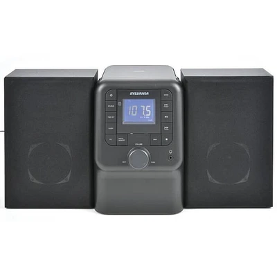 Sylvania Bluetooth Micro System with FM Radio and CD Player - Black | Electronic Express
