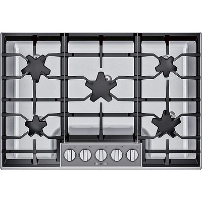 Thermador 30 inch Stainless 5 Burner Gas Cooktop | Electronic Express