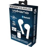 Volkano VK1127WHT True Wireless Bluetooth Headphones - White | Electronic Express