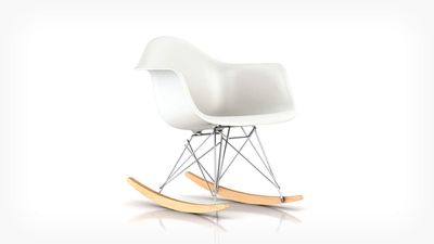 Chaise en plastique moulé avec accoudoirs et patins berçants Eames®