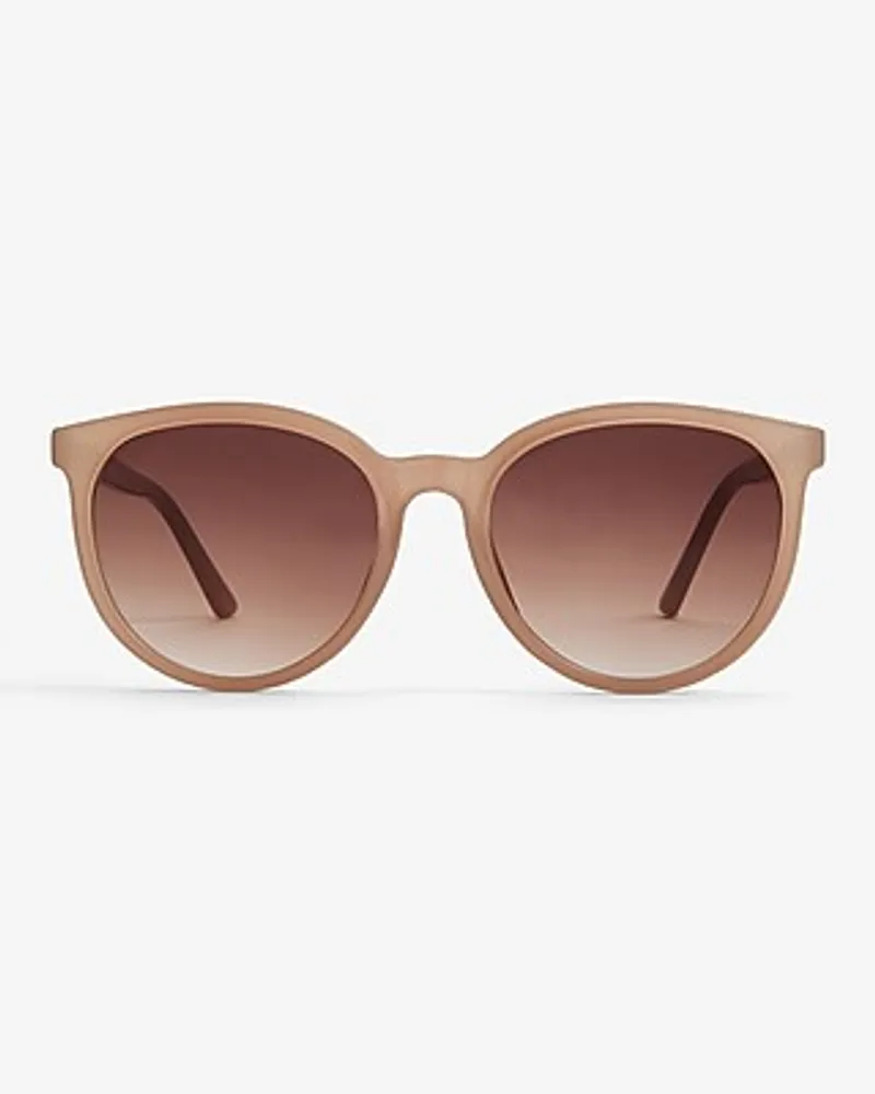 Large Round Frame Sunglasses Women's Brown