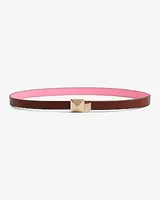 Reversible Stud Buckle Belt Pink Women's L